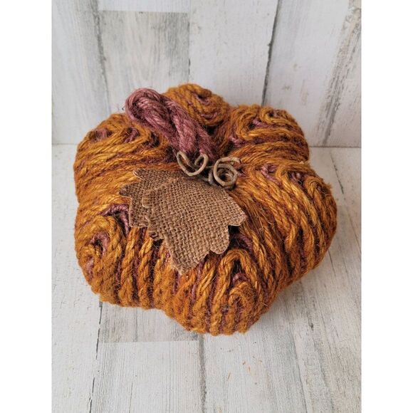 Fall pumpkin yarn country Harvest Halloween home prop decor - Picture 5 of 8